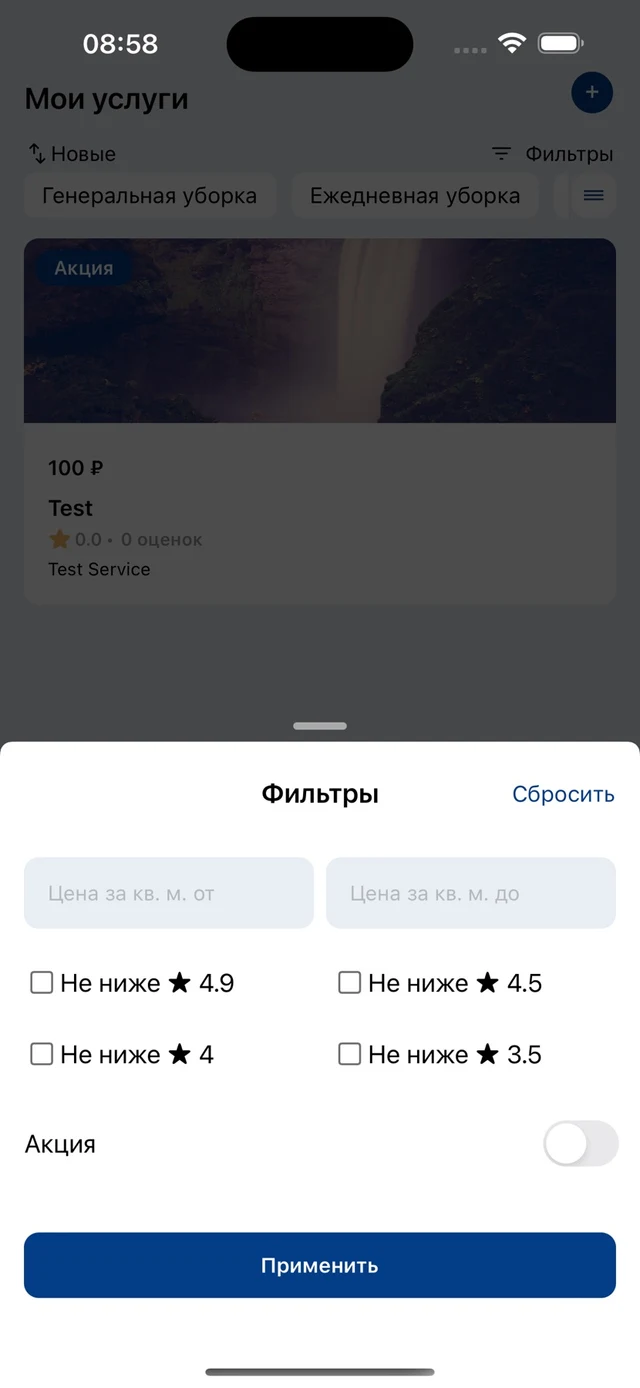 Cleaners — iOS, экран 3